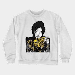 Cat woman looking down Crewneck Sweatshirt